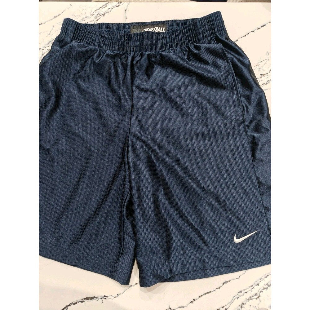 Rare Vintage Nike Basketball Dazzle Shorts Silky Shiny Blue Size XL Drawstring
